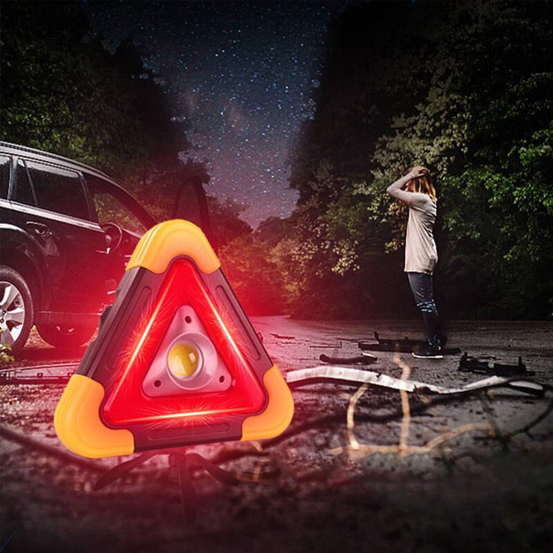 🚗 3 az 1-ben napelemes vészhelyzeti háromszög jelzőfény az út szélén🔥