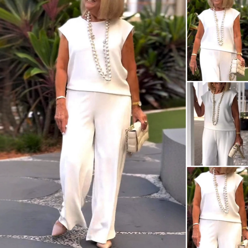 💖Női pamutvászon ujjatlan felső és nadrág