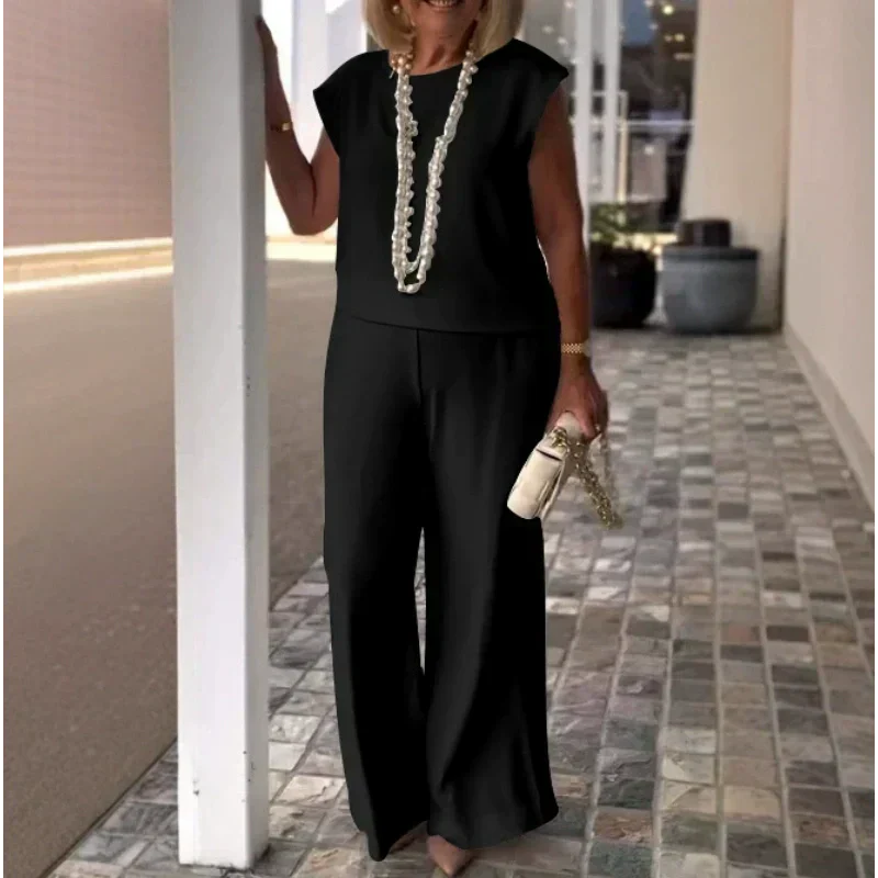 💖Női pamutvászon ujjatlan felső és nadrág