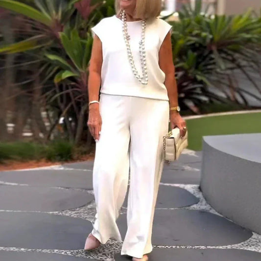 💖Női pamutvászon ujjatlan felső és nadrág