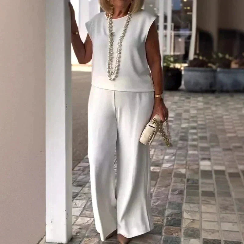 💖Női pamutvászon ujjatlan felső és nadrág