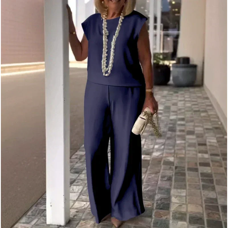 💖Női pamutvászon ujjatlan felső és nadrág