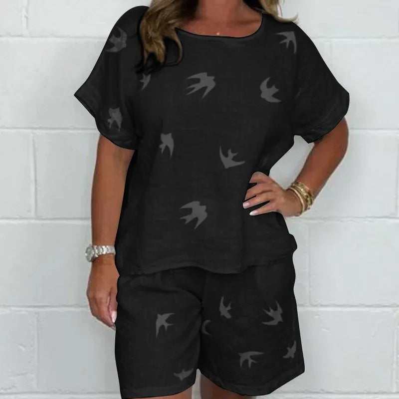 🌸Alkalmi nyomtatott kényelmi rövid ujjú öltöny【S-3XL】