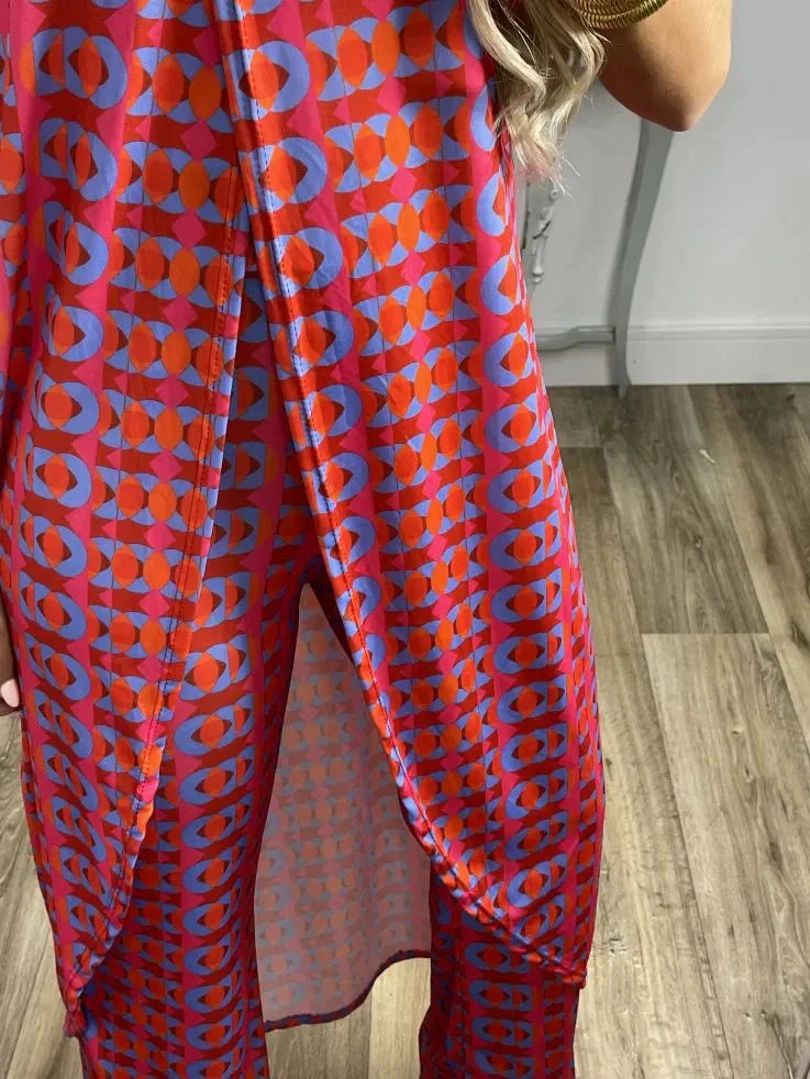 💐 Absztrakt nyomtatott kényelmes öltöny nőknek