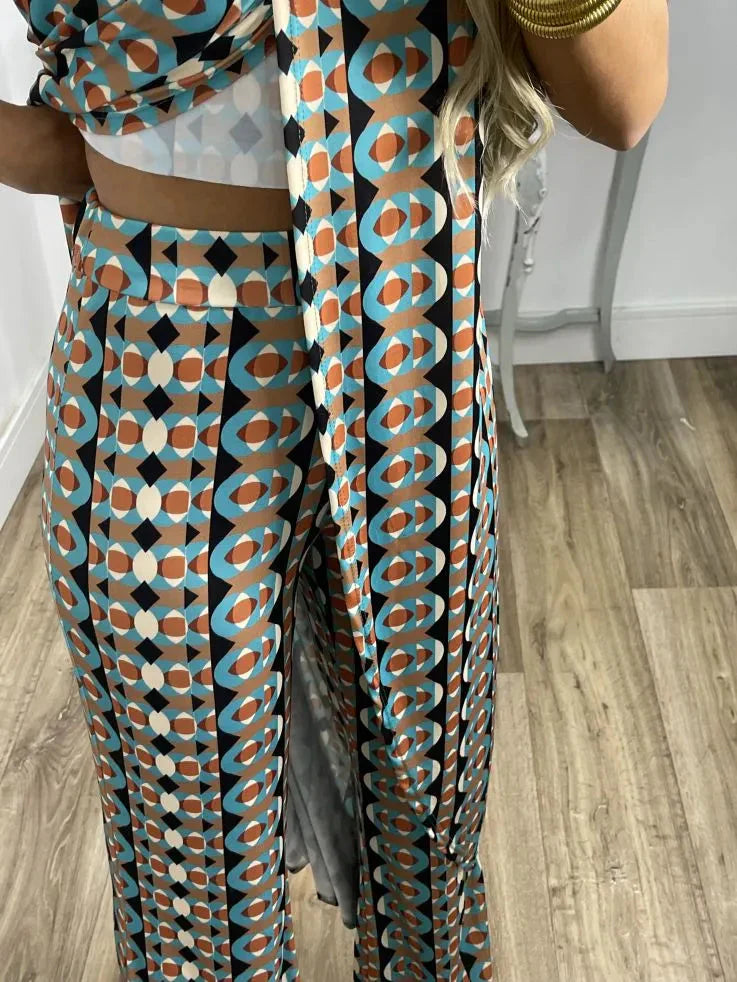 💐 Absztrakt nyomtatott kényelmes öltöny nőknek