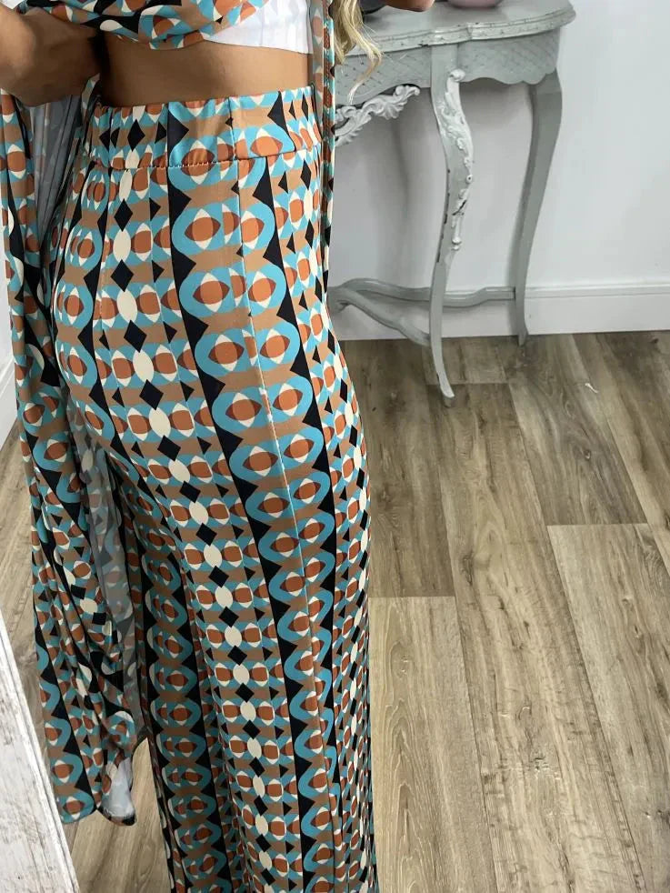 💐 Absztrakt nyomtatott kényelmes öltöny nőknek