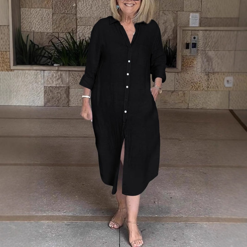 🔥Bő pamutvászon ruha nőknek