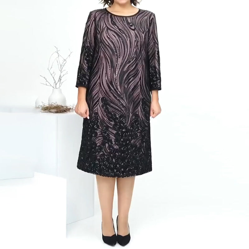 Női A vonalú flitteres estélyi ruha