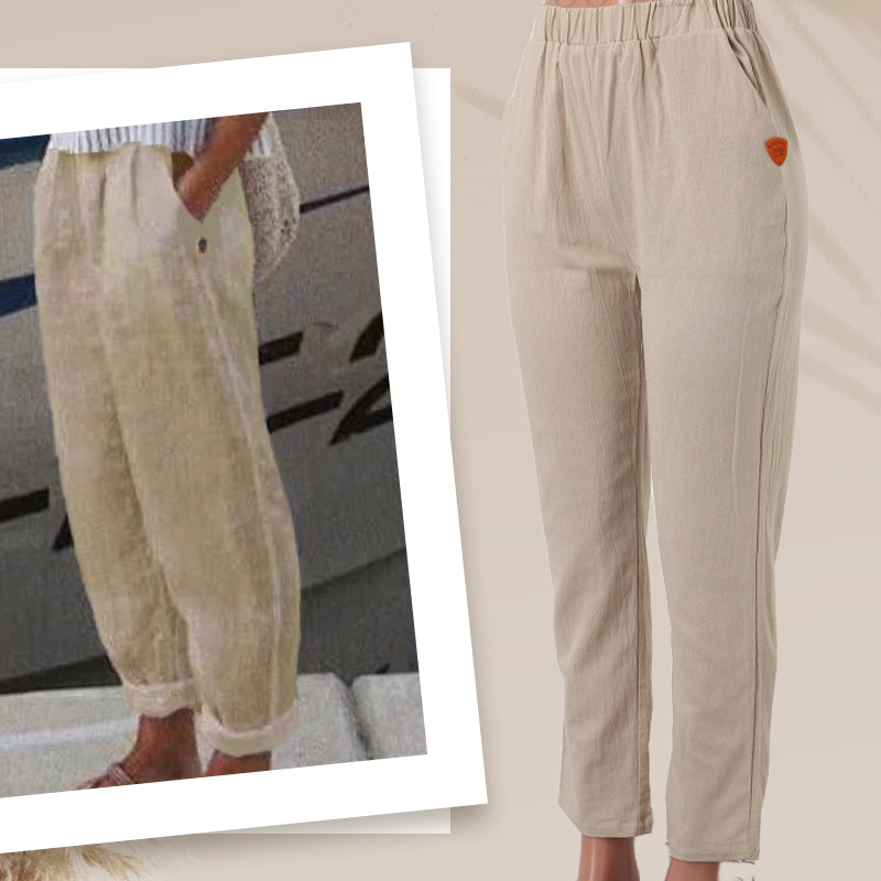 Légáteresztő vászon alkalmi nadrág