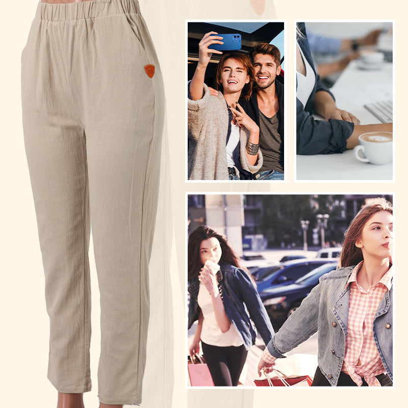 Légáteresztő vászon alkalmi nadrág