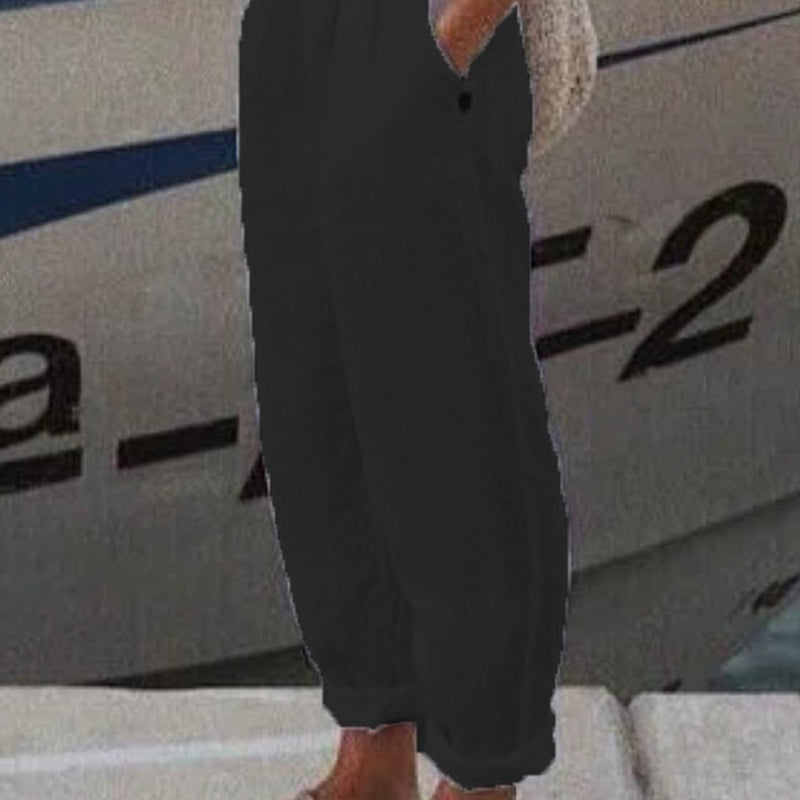 Légáteresztő vászon alkalmi nadrág