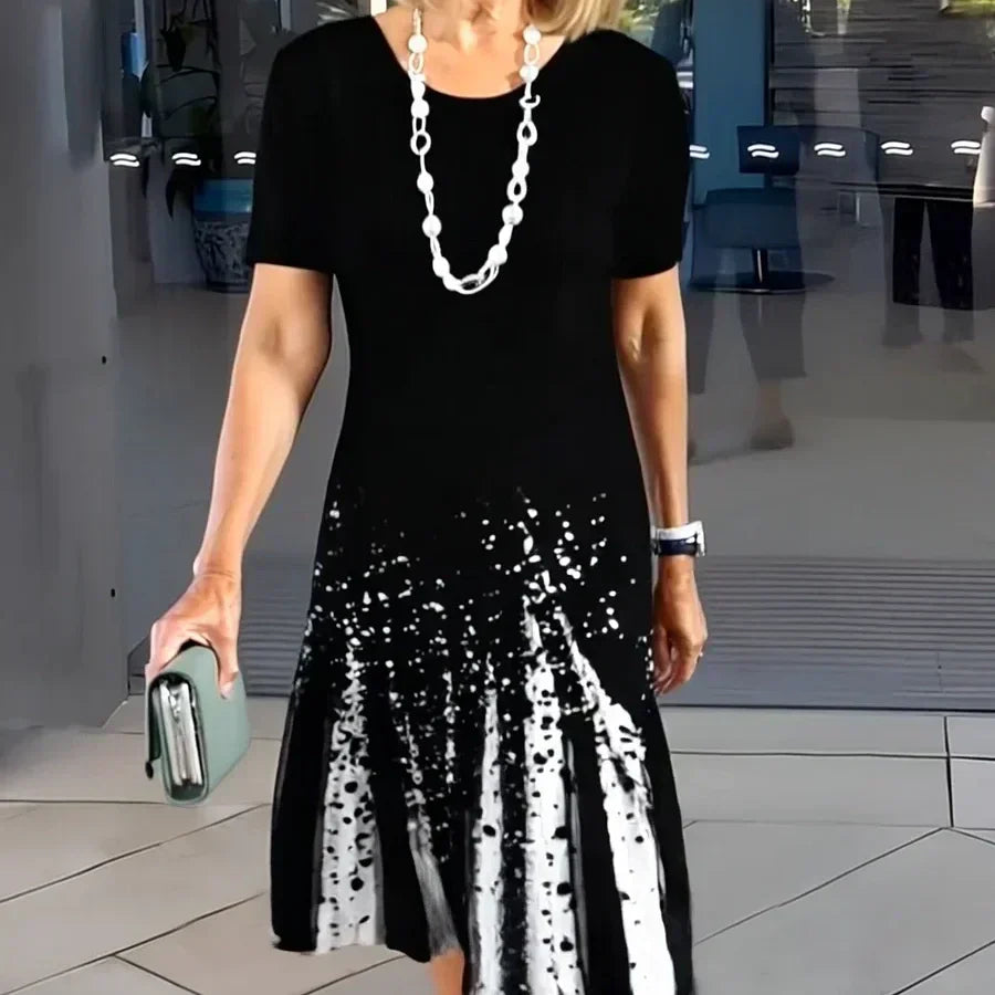 Női színes-blokk rakott ruha