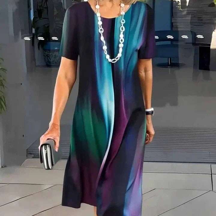 Női színes-blokk rakott ruha