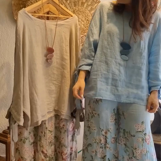 ⏳ Korlátozott ideig 45% kedvezmény! 💥Női bő szabású blúz és bő nadrág virágmintával