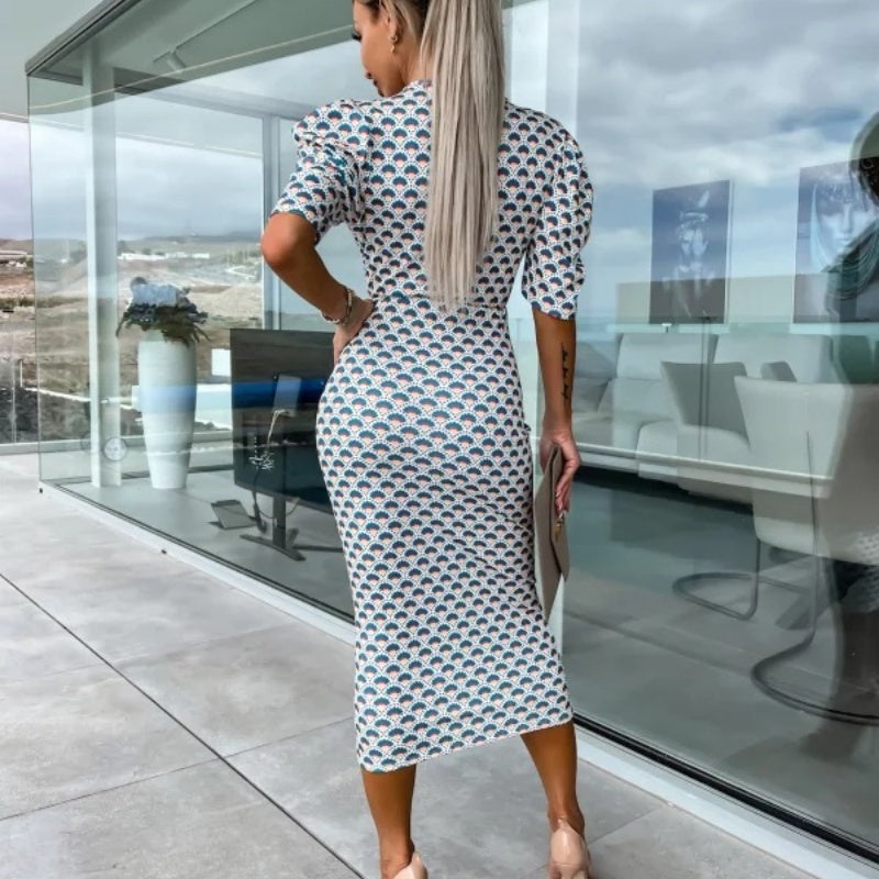 Női rövid ujjú, V-nyakú ruhák