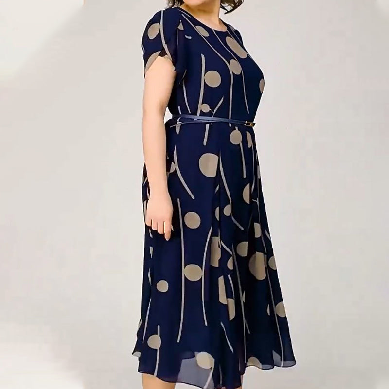 ✨Divat nagy pöttyös plusz plusz méretű ruha