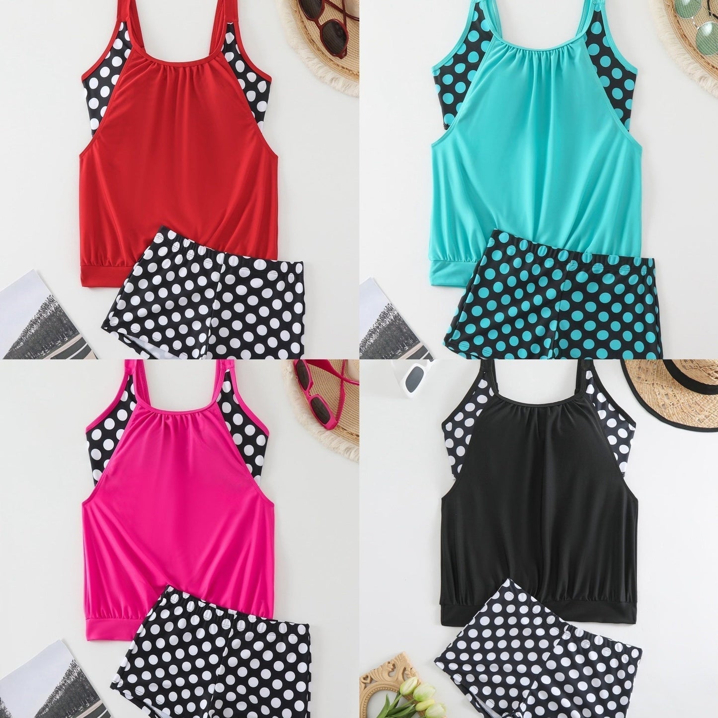 👙Női kétrészes pöttyös fürdőruha✨