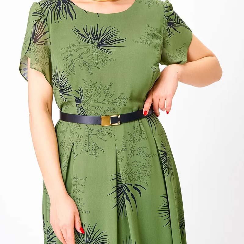 🔥 A vonalú ruha övvel | Virágmintás és nyári stílusú ruha