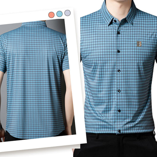 🍃Férfi lezser rövid ujjú kockás ing