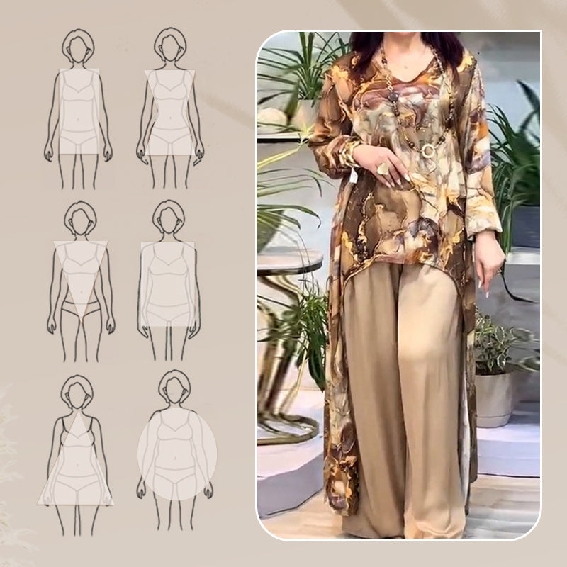 ❤️Női kétrészes szett trendi mintás felsővel és nadrággal