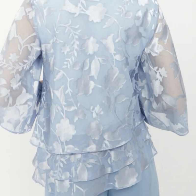 Elegáns női felsők megkötővel és bő nadrággal egy szettben