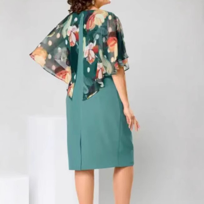 🌸 Elegáns virágmintás, kerek nyakkivágású ruhák nőknek