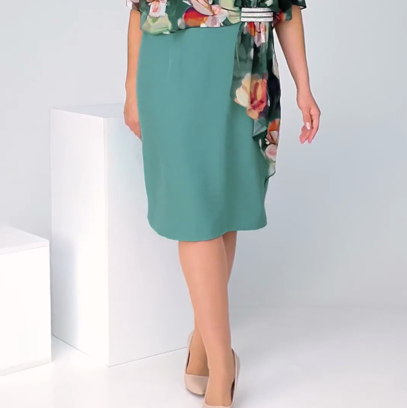 🌸 Elegáns virágmintás, kerek nyakkivágású ruhák nőknek