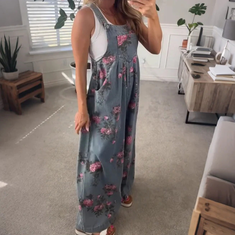 💗Nyári különlegesség✨Női lezser farmer overál mintával