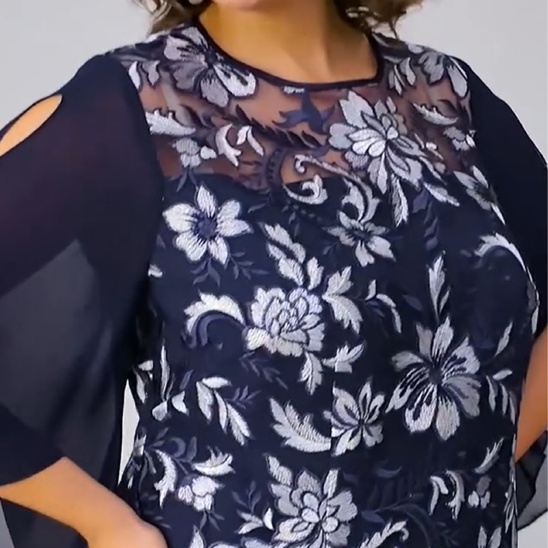 ✨Női virágmintás, hálós midi ruha