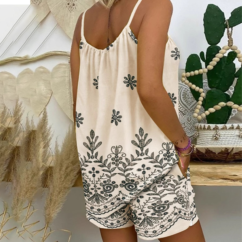 🔥Női mintás trikó és rövidnadrág