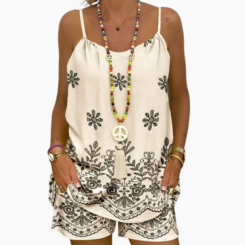 🔥Női mintás trikó és rövidnadrág