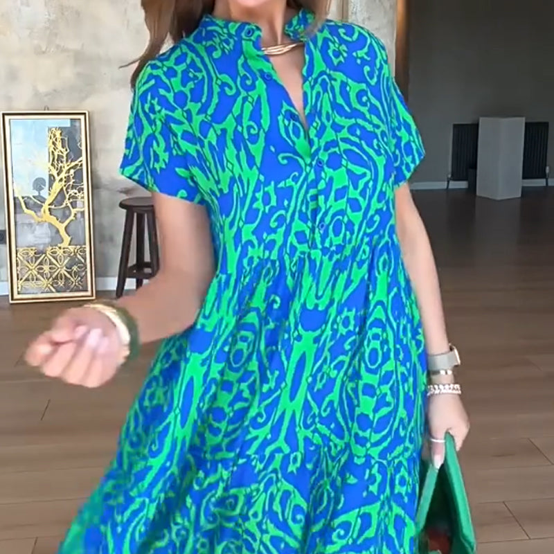 Női A-vonalú nyomtatott maxi szoknya