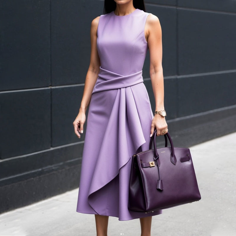 Női ruha kerek nyakkivágással