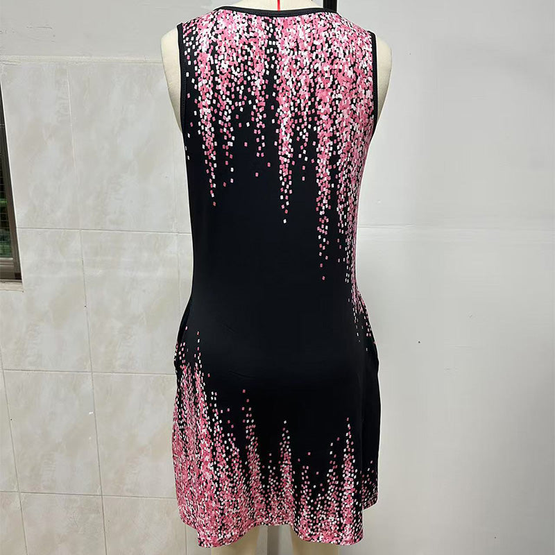 ✨Divatos, ujjatlan női ruha nyomattal🦋