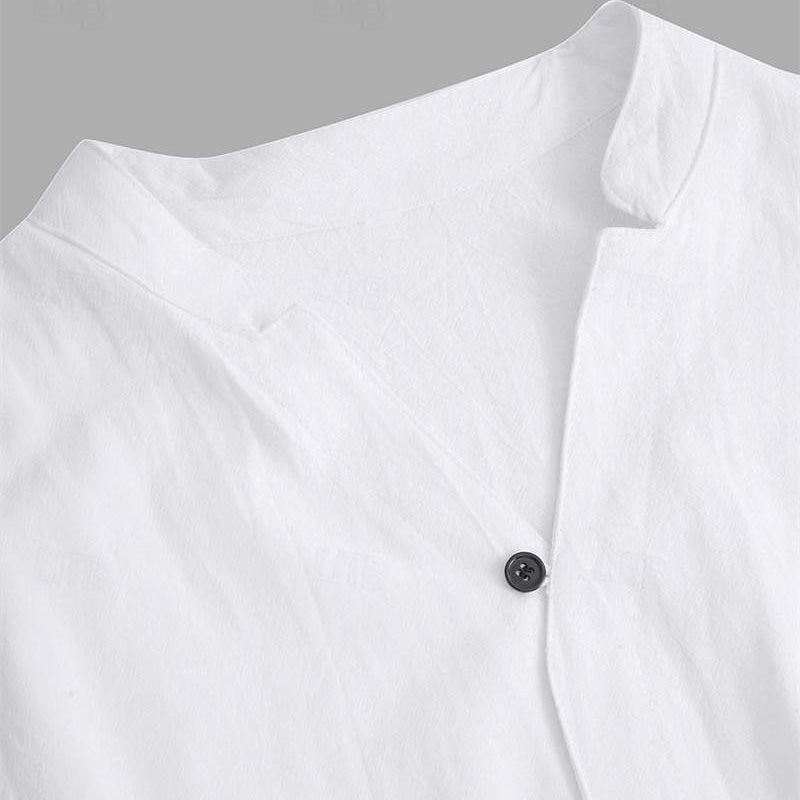 ❄️Elegáns, kétrészes lenvászon és pamut nadrág és blúz szett férfiaknak