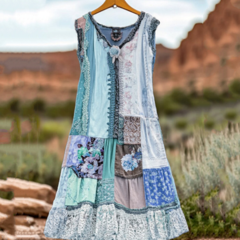 🔥 Vintage virágmintás ujjatlan ruha nőknek 🍃👗