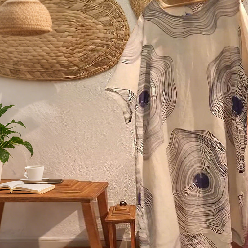 Női mintás V-nyakú ruha