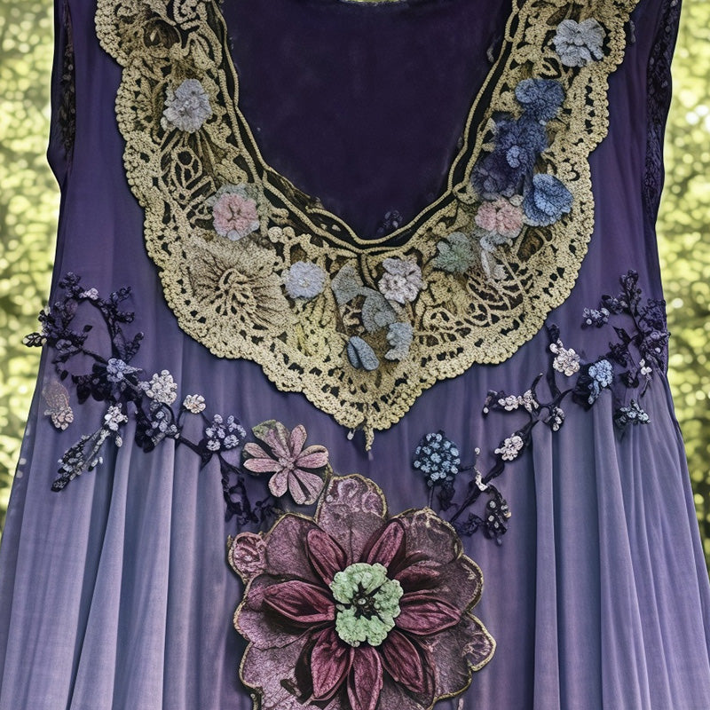 3D nyomtatott ujjatlan, U-nyakú midi ruha