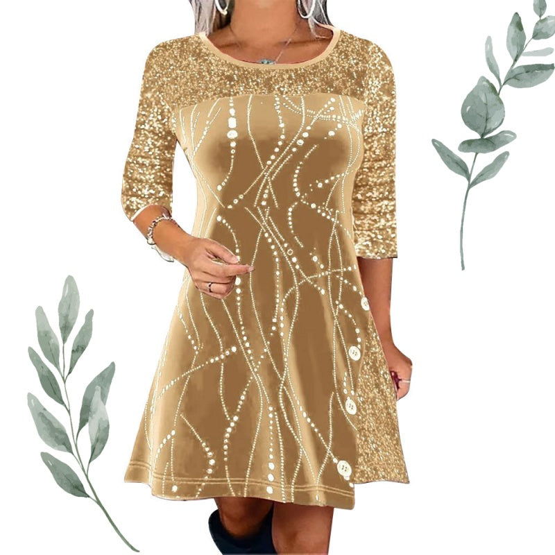 ✨Elegáns, flitteres A-vonalú ruha