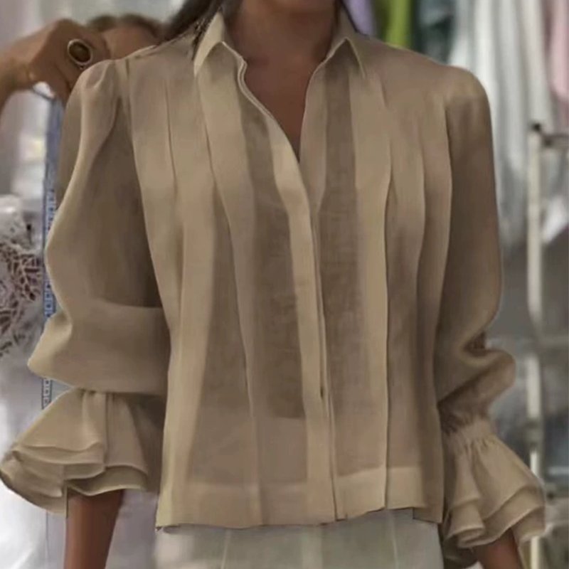 【S-3XL】✨🌼Elegáns ing fodros és rakott mintával