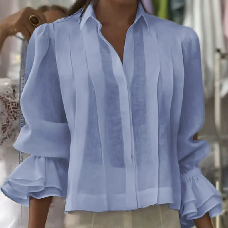 【S-3XL】✨🌼Elegáns ing fodros és rakott mintával