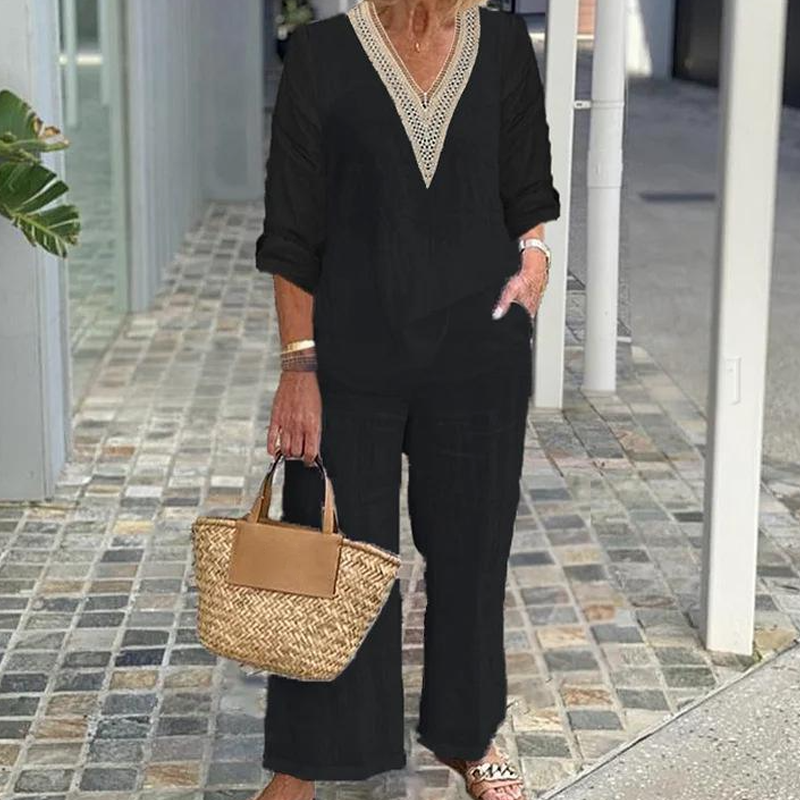 【S-3XL】✨Női V-nyakú, széles szárú felső