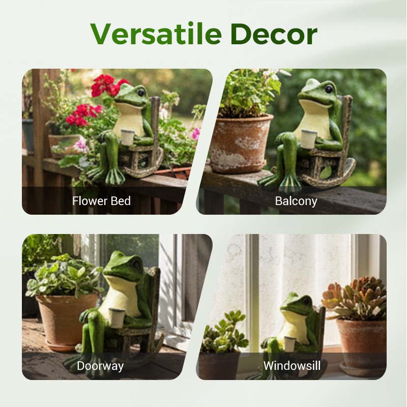 Napos béka alakú hintaszék dekoráció