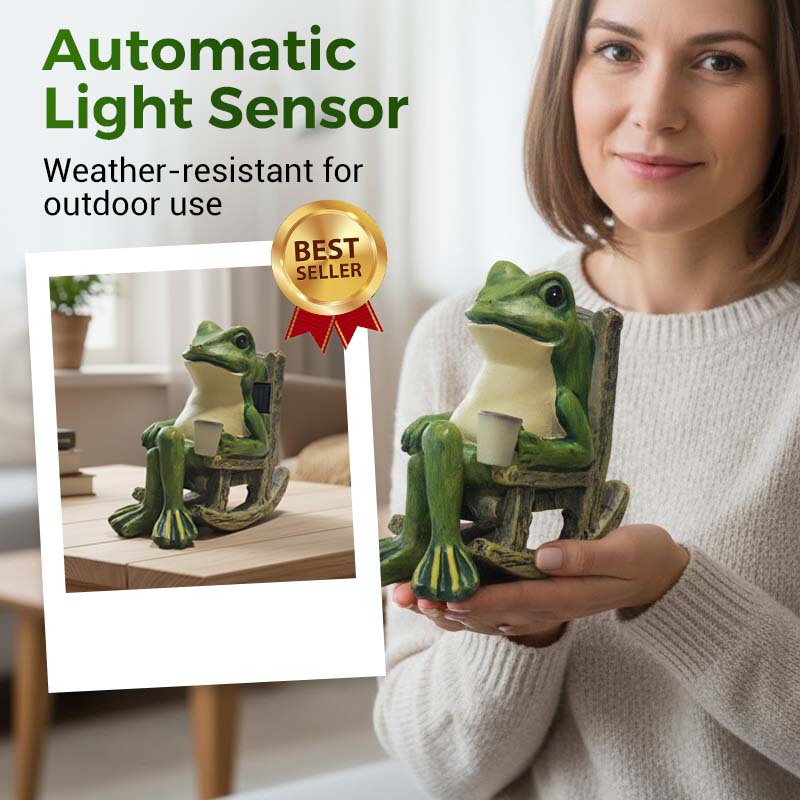 Napos béka alakú hintaszék dekoráció