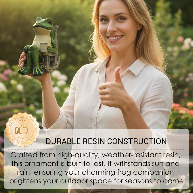 Napos béka alakú hintaszék dekoráció