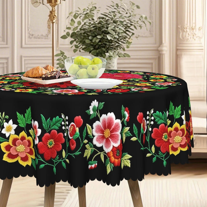 💖Luxus jacquard terítő színesben, hullámos szegéllyel