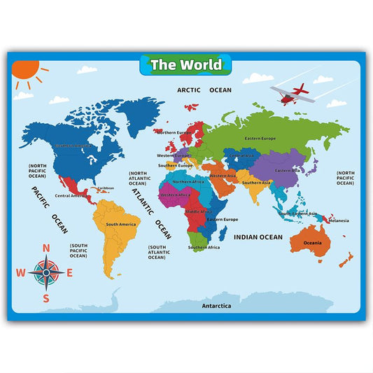 🗺️🧩Földrajzi tanulási poszterek és falitáblák gyerekeknek🪐
