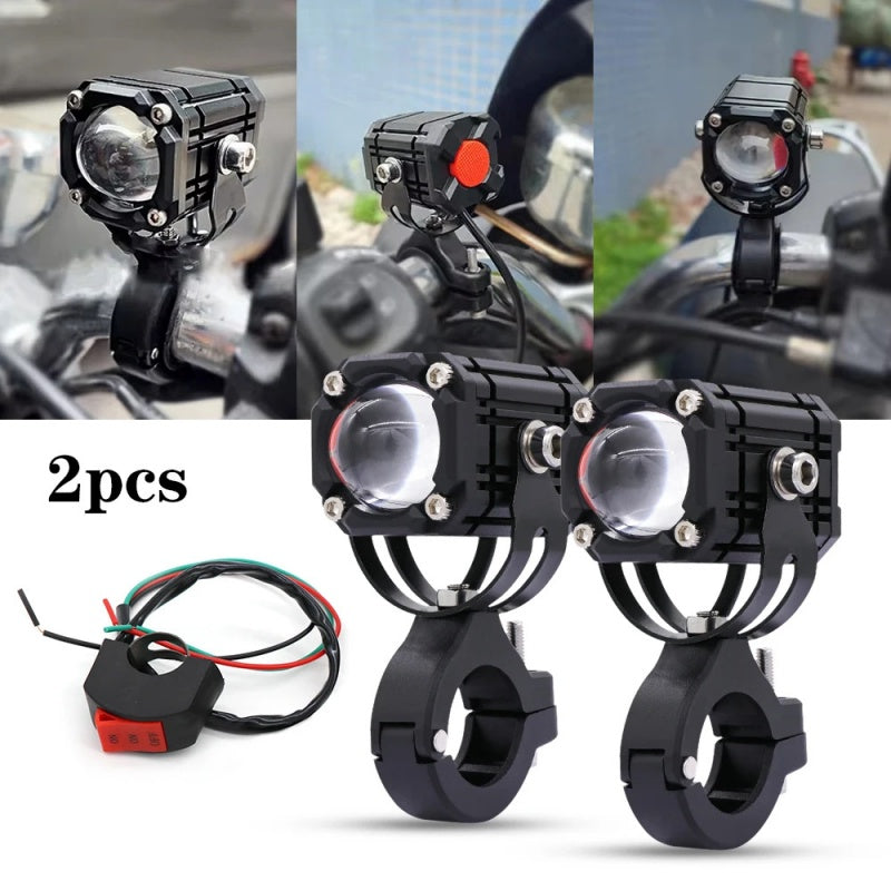 🏍️✨ Legkelendőbb motoros LED keresőlámpák –💡 kétsugaras, nagy intenzitású, vízálló, hatékony hűtés, univerzális 12‑80V 🔧