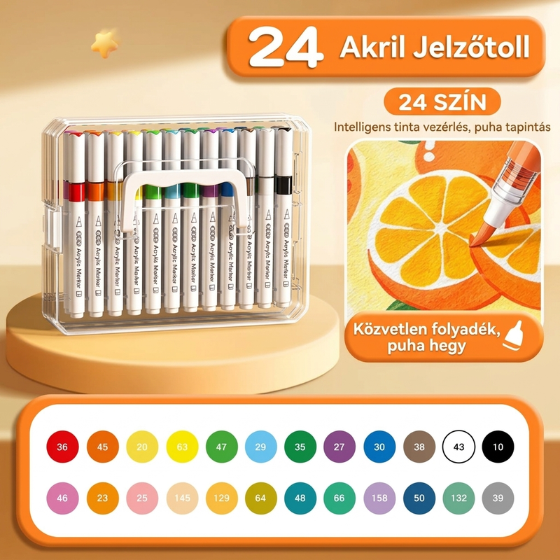 💦 Mosható folyékony akril marker puha ecsetvéggel – Színes alkotás könnyedén, egyszerű tisztítással✨