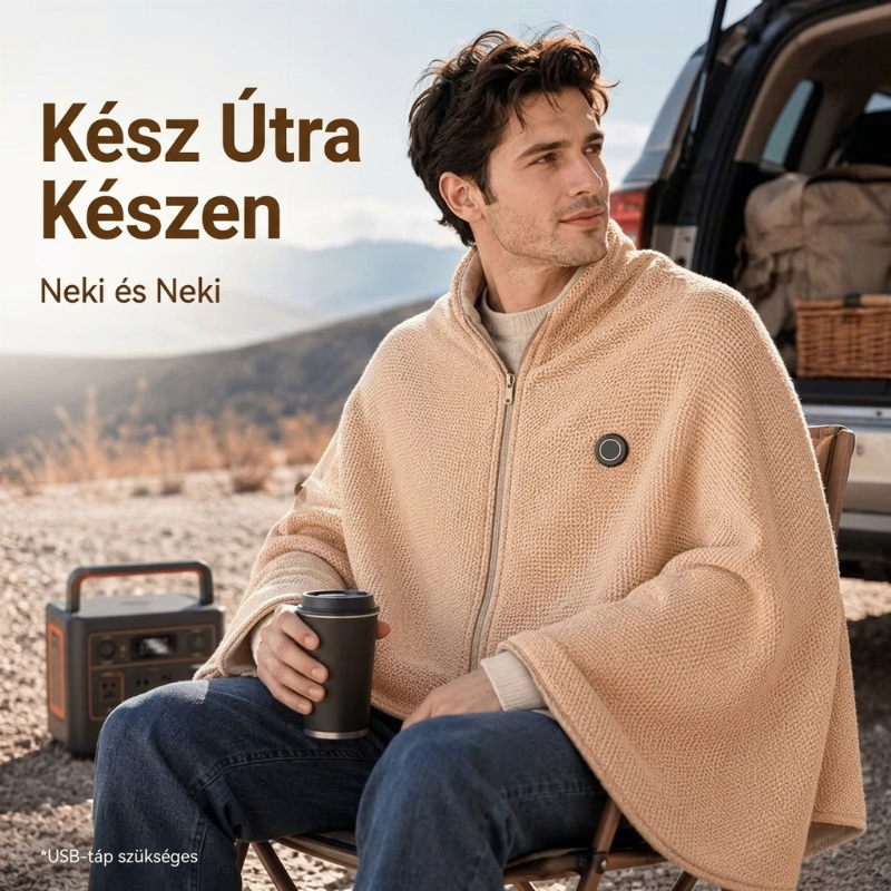 🔥Időkorlátozott akció — 50% KEDVEZMÉNY! ❄️ Maradj Meleg Egész Télen — Hordozható Elektromos Fűthető Takaró Kendő